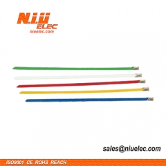 Coated ball-lock stainless steel cable tie